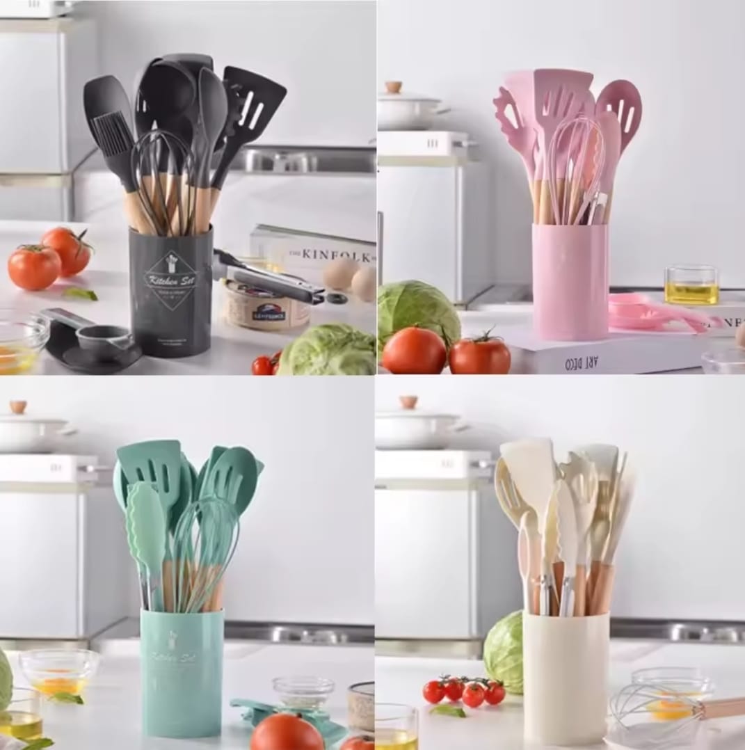 12PCS Food Grade Silicone Kitchen Cookware
