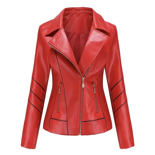 Leather Jacket Women Zippers Spring Autumn Women